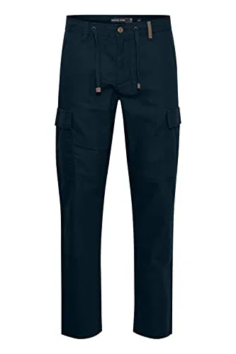 Indicode IDMosat Herren Cargohose aus Leinenmix Lange Hose, Größe:L, Farbe:Night Sky (450)