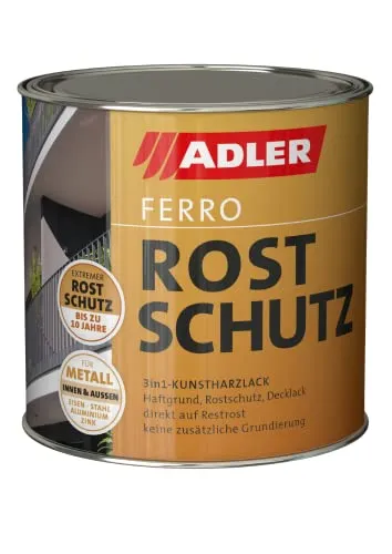 ADLER Ferro Rostschutz Weißaluminium 2,5l - Rostschutzlack in Weißaluminium (RAL9006), ideal zum Schutz vor Korrosion und für langlebige Oberflächen. Sicherheitshinweise beachten!