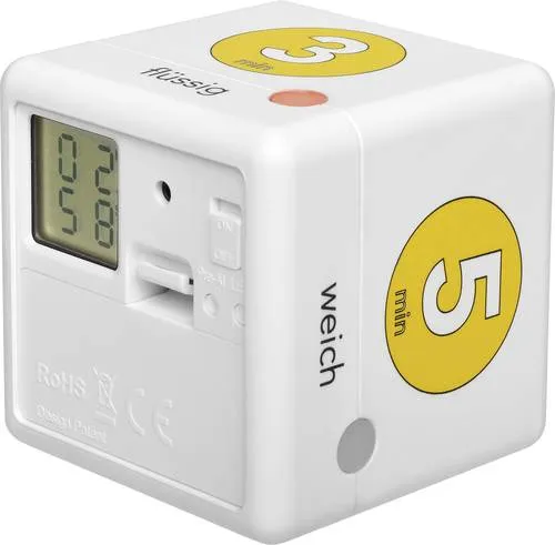 TFA Dostmann Cube Timer Ei Eieruhr Weiß, Gelb digital