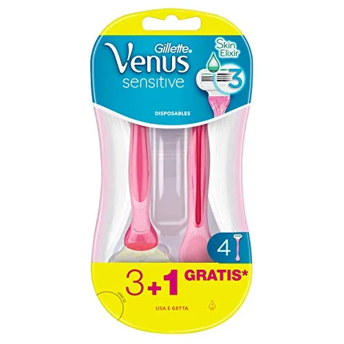 Venus Gillette Sensitive Damenrasierer Einweg, 3 + 1 Rasierer