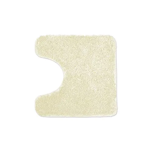 WohnDirect WC Vorleger MIT WC Ausschnitt Beige - Badematte rutschfest MIT WC Ausschnitt 45x45 cm - Badteppich Set, waschbar