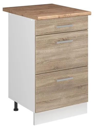 Küchenunterschrank Vicco R-Line Sonoma/Weiß 50 cm