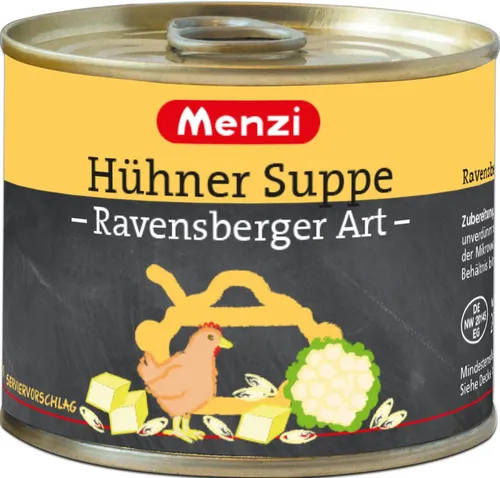 Menzi Fertiggericht, Menzi Hühner Suppe Ravensberger Art mit Blumenkohl 200ml 5er Pack