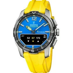 Festina F23000/8 Herren Armbanduhr Blau-Gelb - Armbanduhr für Herren mit analog-digitaler Anzeige, Titan-Gehäuse und 30 m Wasserdichtigkeit – ideal für sportliche Aktivitäten und den täglichen Gebrauch.