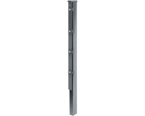 Alberts Zaunpfosten 60x40 mm für Doppelstabmattenzaun, 225 cm - Gartenzäune, robuster Zaunpfosten aus Stahl in anthrazit, ideal für die stabile Montage von Doppelstabmattenzäunen.