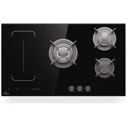 Klarstein MultiChef 5 Induktionskochfeld mit Gaskochfeld - Kochfelder mit 5 Zonen: Kombiniert Gas- und Induktionskochfelder für Flexibilität und effizientes Kochen. Mit intuitivem Schieberegler und Stop&Go-Funktion für ein müheloses Kocherlebnis.