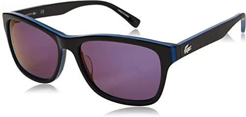 Lacoste Unisex-Erwachsene L683S 006 55 Sonnenbrille, Schwarz (Black/Bluee/Black)