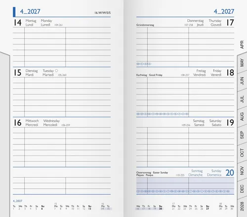 BRUNNEN Taschenkalender9x15cm Einlage lose von BRUNNEN