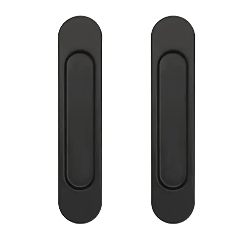 Stück 14.8 CM Kein Stanzen Türgriff Selbstklebend Schiebetür Griff Selbstklebende Ovale Schiebetürgriffe für Schränke Fenster Schiebetüren(Schwarz) 2