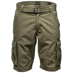 Amaci&Sons Cargoshorts MIDFIELD Chinoshort Herren - Bequeme Chinoshorts in Olive mit Gürtel, ideal für den Sommer. Hergestellt aus 100% Baumwolle, pflegeleicht und mit praktischen Taschen für einen lässigen Look.