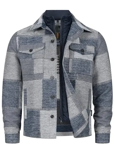 Indicode Herren INDjango Karierte Holzfäller-Jacke | Übergangsjacke mit herausnehmbarem Inlay - Klassische Übergangsjacke mit Hemdkragen und Regular Fit für optimalen Tragekomfort. Ideal für wechselhafte Temperaturen und stylisch kombinierbar. Hochwertige Verarbeitung garantiert eine lange Lebensdauer.