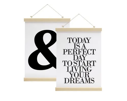 PHOTOLINI Bilderrahmen Posterleiste 2er Set Magnetische Bilderhalter Bilderschiene