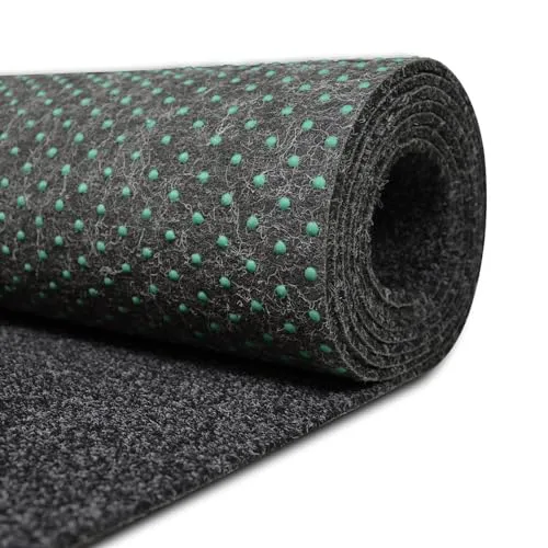 Rasenteppich outdoor Kunstrasen für den Balkon 50x100 cm Raseteppich mit Noppen Meterware Schwarz/Anthrazit Vliesrasen wasserdurchlässig, 1m breit Bodenbelag