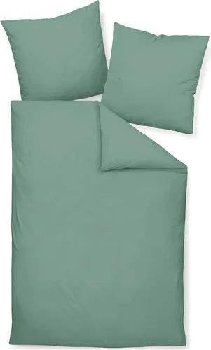 Janine Bettwäsche Mako-Satin 240x220 + 2x80x80 in Grün - Premium Bettwäsche-Set aus 100% Baumwolle, atmungsaktiv und pflegeleicht. Ideal für erholsame Nächte und ein stylisches Schlafzimmer.
