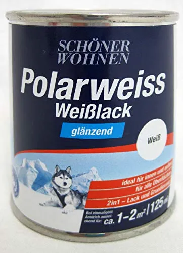 Schöner Wohnen Duracryl Professional Weißlack 0,125L - Hochwertiger Weißlack für glänzende Oberflächen, ideal für Möbel und Wände, schnelltrocknend und geruchsarm