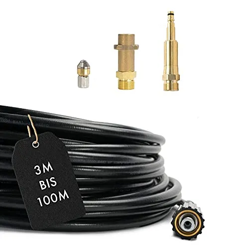 Rohrreinigungsschlauch Set 4-Teilig für Kärcher HD HDS und Andere mit Anschluss 1/8