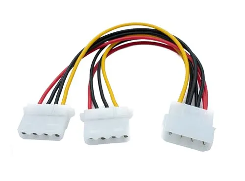 SYSTEM-S Y Molex Kabel 20 cm LP4 IDE 4Pin Stecker zu 2X Buchse Splitter