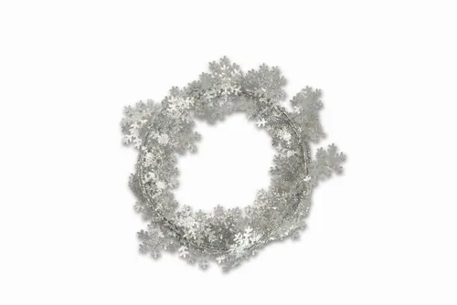RIFFELMACHER & WEINBERGER Weihnachtsbaumkugel Weihnachtsdeko Girlande Schneeflocken, Silber, 2