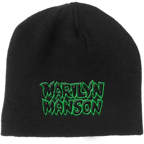 Marilyn Manson Mütze Beanie Band Logo say10 Nue offiziell Schwarz Size One Size