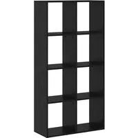 vidaXL Bücherregal Schwarz Eichen-Optik - Sitzbänke & -truhen - modernes freistehendes Bücherregal mit viel Stauraum, ideal für ein aufgeräumtes Wohnzimmer oder Büro.