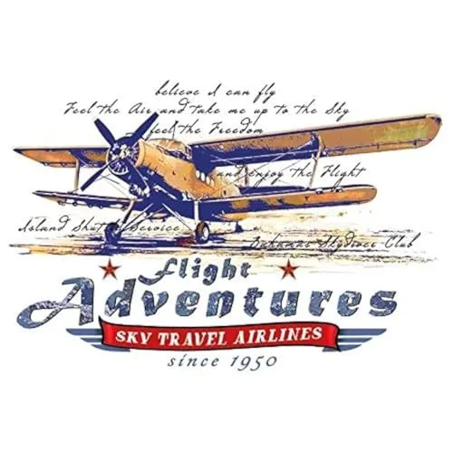 Ideen mit Herz Color Bügeltransfers, DIN A4, filigran ohne Hintergund | Textilien wie T-Shirts & Taschen mit Bügelmotiven verzieren | Bilder schnell & einfach aufbügeln | DIY Textildesign (Flugzeug 2)