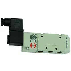 Riegler 5/2-Wegeventil, elektropneumat., monostabil - Wegeventile: Hochwertiges 5/2-Wegeventil, monostabil, G 1/8, ideal für präzise Steuerung in pneumatischen Anwendungen, mit Betriebsdruck von 2,5-10 bar.