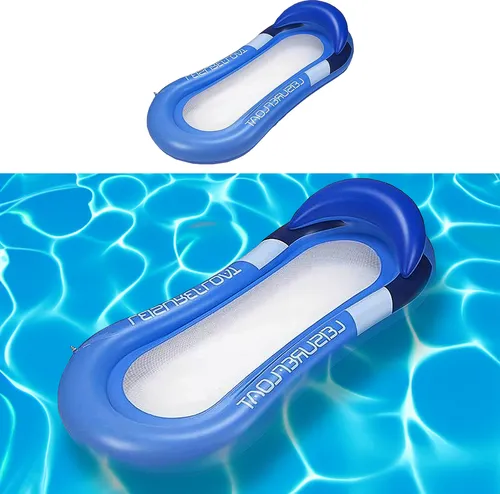 Wasserbett aufblasbar blau 160x90cm PVC Belastbarkeit bis 100 Kg Luftbett Luftmatratze Strand Meer Schwimmbad