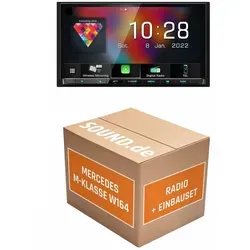 JUST SOUND best choice for caraudio Autoradio Einbauset Kenwood Kenwood DMX8021DABS Mercedes M-Klasse W164 Autoradio schwarz