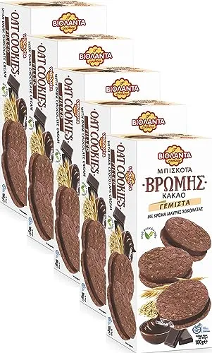 Cookies Doppelkekse gefüllte Kakao-Hafer-Kekse mit dunkler Schokolade-Creme 900g aus Griechenland