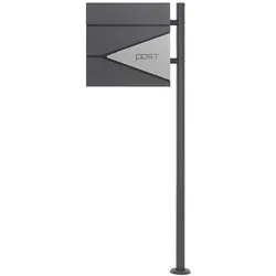 ML-DESIGN Standbriefkasten mit Zeitungsfach - Eleganter Briefkasten mit witterungsbeständigem Edelstahl und praktischem Zeitungsfach, ideal für stilvolle Eingänge.