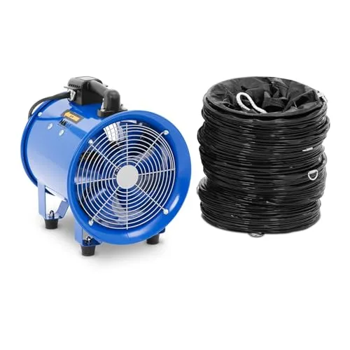 MSW MSW-CTFB-25H10 Bauventilator 180 W 2700 m3/h Ø 280 mm 10 m Schlauch Baugebläse Axialgebläse Industriegebläse Bau Ventilator