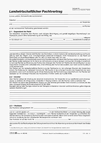 Baier & Schneider Baier 1025215 & Schneider Vertragsformular Pachtvertrag, A4, 4 Blatt