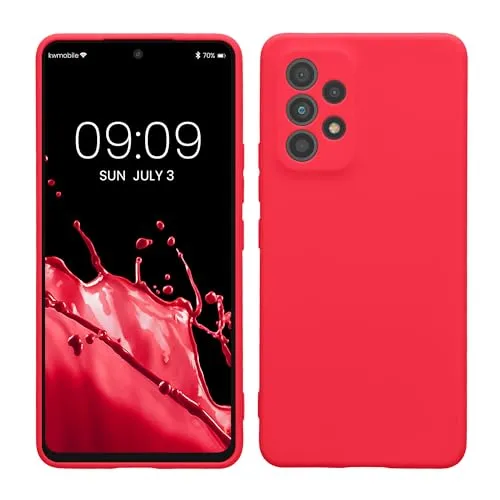 kwmobile Handyhülle für Samsung Galaxy A53 5G Hülle - weiches Handy Silikon Case - Schutzhülle Cover - Neon Pink
