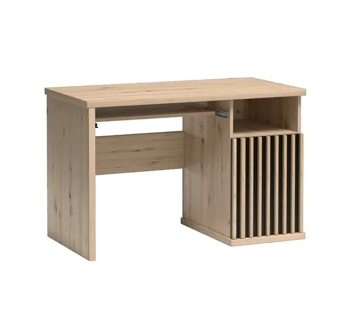Lomadox Schreibtisch CALLAO-161, Eiche Nb. mit Schwarz, 120 cm - Moderner Schreibtisch CALLAO-161 in Artisan Eiche Nb. mit eleganten Schwarz-Akzenten. Ideal für stilvolle Arbeitsplätze, bietet er Softclose-Türen und vielseitige Aufbewahrungsmöglichkeiten. Ein Hingucker für jedes Büro!