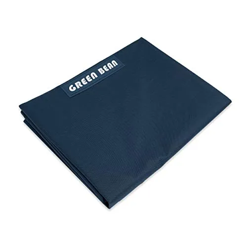 Green Bean Square XXL Riesensitzsackhülle 140x180 cm - PVC Bezug - Indoor und Outdoor Sitzsackhülle - Bean Bag Bezug - Sitzsackbezug ohne Füllung - Lounge Chair Hülle - abwaschbar - Dunkelblau
