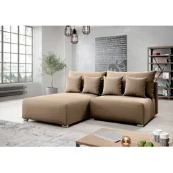 AX LIVING Ecksofa mit Schlaffunktion Ederra 208 cm breit – beige Stoff L - Beige