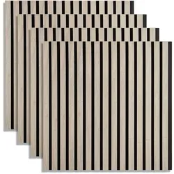 Homestyle4u Akustikpaneel, Grau, Holz, 60x60x2 cm, Tapeten & Wandverkleidungen, Akustikpaneele