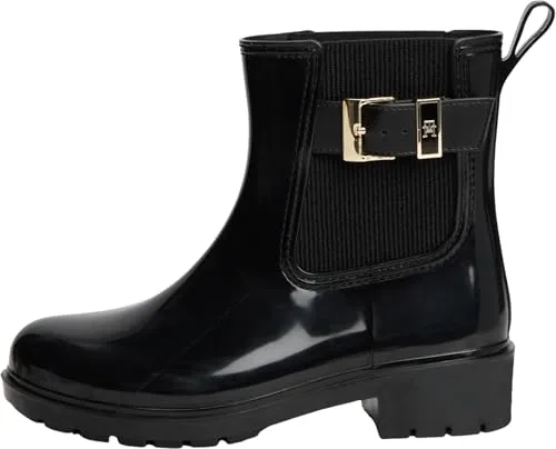 Tommy Hilfiger Damen Th Buckle Glossy Ankle Rain Boot von Tommy Hilfiger