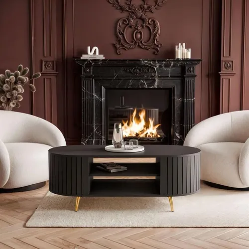 Couchtisch ELODIE II mit Ablage – Stilvoll und Funktional - Der Couchtisch ELODIE II vereint Eleganz und Praktikabilität. Mit zusätzlicher Ablage für Ordnung und in zwei Farbvarianten erhältlich, ist er die perfekte Wahl für stilvolle Wohnzimmer.