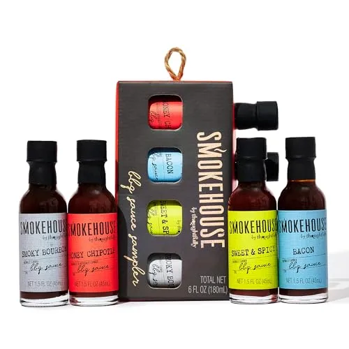 Smokehouse by Thoughfully Gourmet BBQ Saucen Probier-Set - Geschenkbox mit 4 veganen Barbecue Grill-Saucen - 4 x 45 ml