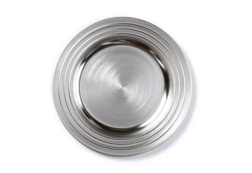 MAGIC by Inge Dekoteller, Dekoteller Kunststoff mit gerilltem Rand 33cm silber