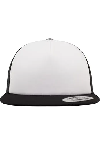 Flexfit Unisex Schuimtrucker met witte voorkant Cap, blk/Wht, Einheitsgröße EU