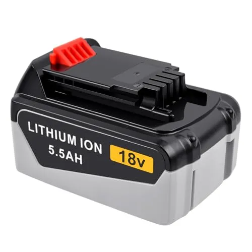 Tecmana 18V 5500mAh Ersatzakku für Black+Decker 18V BL2018 BL2018-XJ BL4018 LB20 LBX20 LBXR20 LBXR2020-OPE LBXR20B-2 LB2X4020