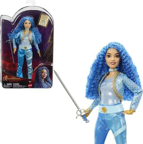 Mattel Disney Descendants The Rise of Red Fashion Doll & Accessory, Princess Chloe Charming, Daughter of Cinderella with Movie-Inspired Clothes & Sword
