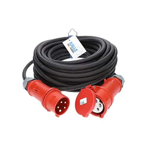 Kalle CEE Gummi-Verlängerungskabel H07RN-F 5G 6,0 mm2 25 Meter - Kabel & Leitungen, robustes 400V 32A Starkstromkabel, ideal für Innen- und Außenbereich, beständig gegen Öl und Chemikalien, geprüft nach höchsten Qualitätsstandards.