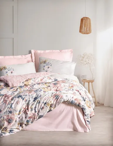 Satin Bettwäscheset (Super King) – 100% Baumwollsatin - Hochwertiges Bettwäscheset in Pulverfarbe, Größe 260 x 220 cm, aus 100% Baumwollsatin, pflegeleicht und maschinenwaschbar bei 30 °C für einen angenehmen Schlaf.