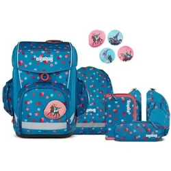 ergobag cubo light Set - ergonomischer Schulrucksack, extra leicht und individuell gestaltbar - Schulranzen Set 5-teilig, nur 780 g leicht, mit Hüftgurt für optimale Gewichtsverlagerung und individueller Anpassung durch Kletties. Nachhaltige Materialien aus 100% recycelten PET-Flaschen.
