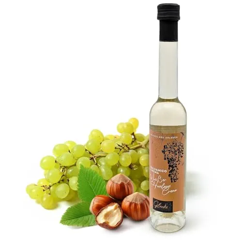 Glücks Momente Weißer Haselnuss Crema 100ml Balsamico Crema Nuss Essigzubereitung mit 3% Säure