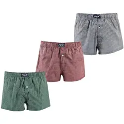 ADAM JEANS Webboxer Gewebte Boxershorts American Unterhosen Herren Boxershorts Kariert (3-St., 3er Set, 6er Set, 12er Set) Web Boxershorts Herren lockere Boxershorts Herren weit Männer Boxer rot 3XL