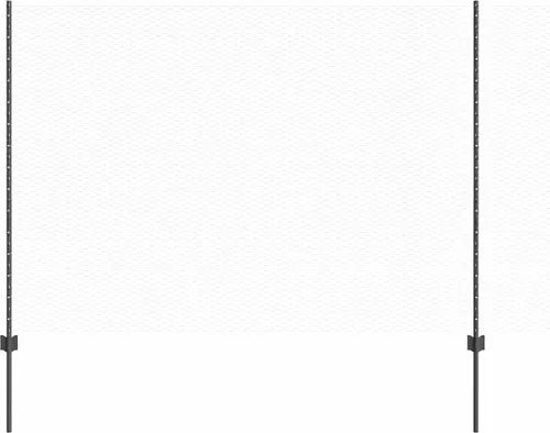 vidaXL Zaun mit Pfosten Grau 1.5 x 10 m - Gartenzäune aus robustem Stahl, pulverbeschichtet für Wetterbeständigkeit und Langlebigkeit. Ideal für Gärten und Terrassen, bietet Sicherheit und Stil in einem modernen Design.
